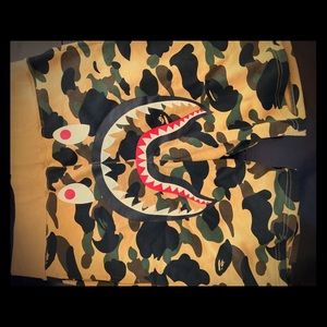 Bape shark mouth camo sweat shorts
